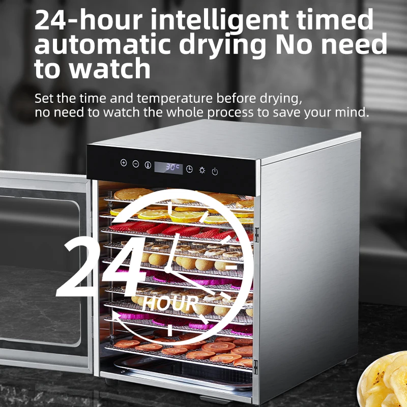 고효율 식품 건조기 터치스크린 10단 트레이 건과일 건조기