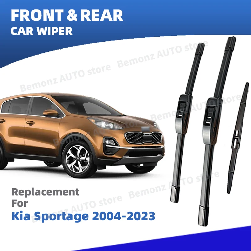 LHD Vorne Hinten Scheibenwischerblatt Für Kia Sportage JE JM SL QL 2004 - 2023 3pc Windschutzscheibe Fenster Pinsel 2002 2009 2016 2019