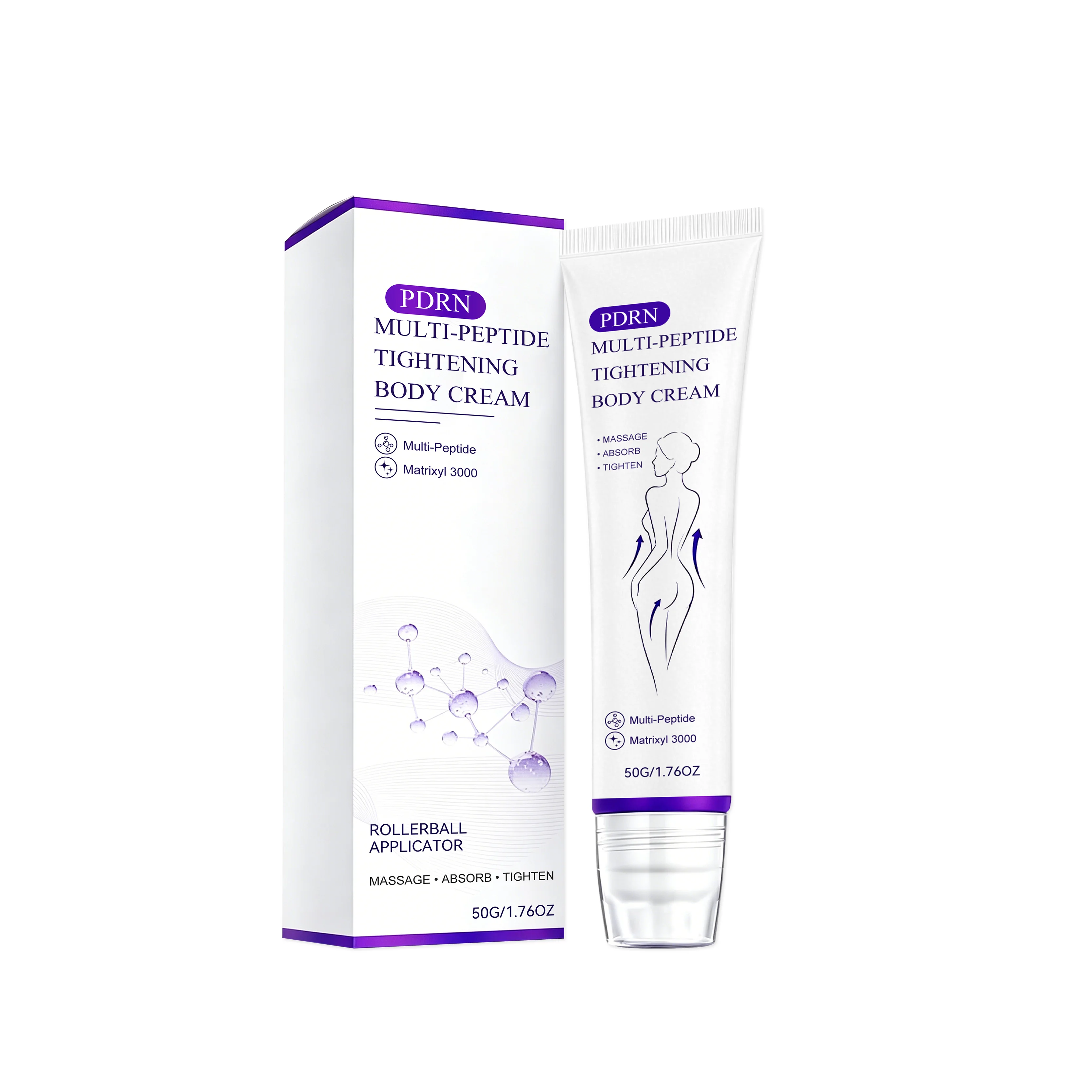 PDRN Multi Peptide Firming Body Cream Tighten Boost Skin Elasticity Tighten Skin Barrier Hydrating Body Lotion Massager Roller