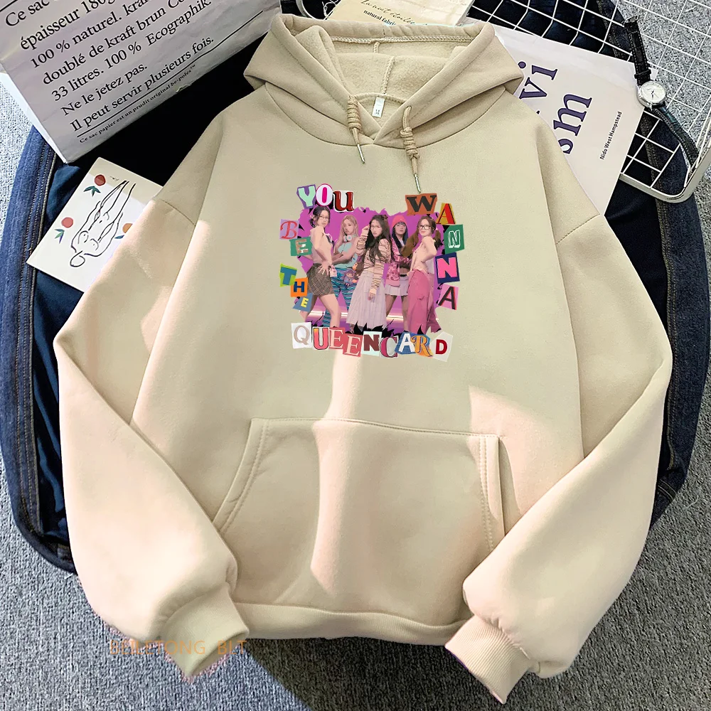 You Wanna Be The Queencard Hoodies MINNIE MIYEON SHUHUA SOYEON YUQI Punk Band Sweatshirts Korean Fashion Graphic Print Pullovers