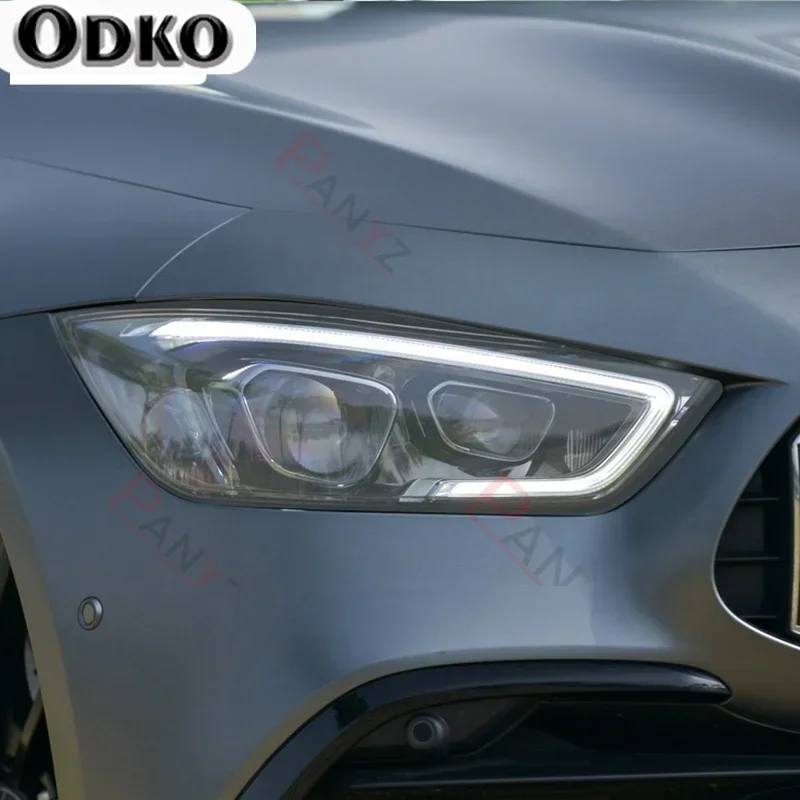 

Для Mercedes Benz AMG GT 2015-настоящее время GT63 Coupe 4-дверная защитная пленка для фар автомобиля, прозрачная черная защитная пленка из ТПУ