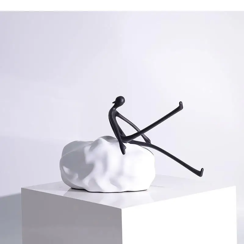 People In The Cloud Minimalism Figures Statue Room Aesthetics Decor Ornaments Abstract Character Resin Sculpture Desk Decoration