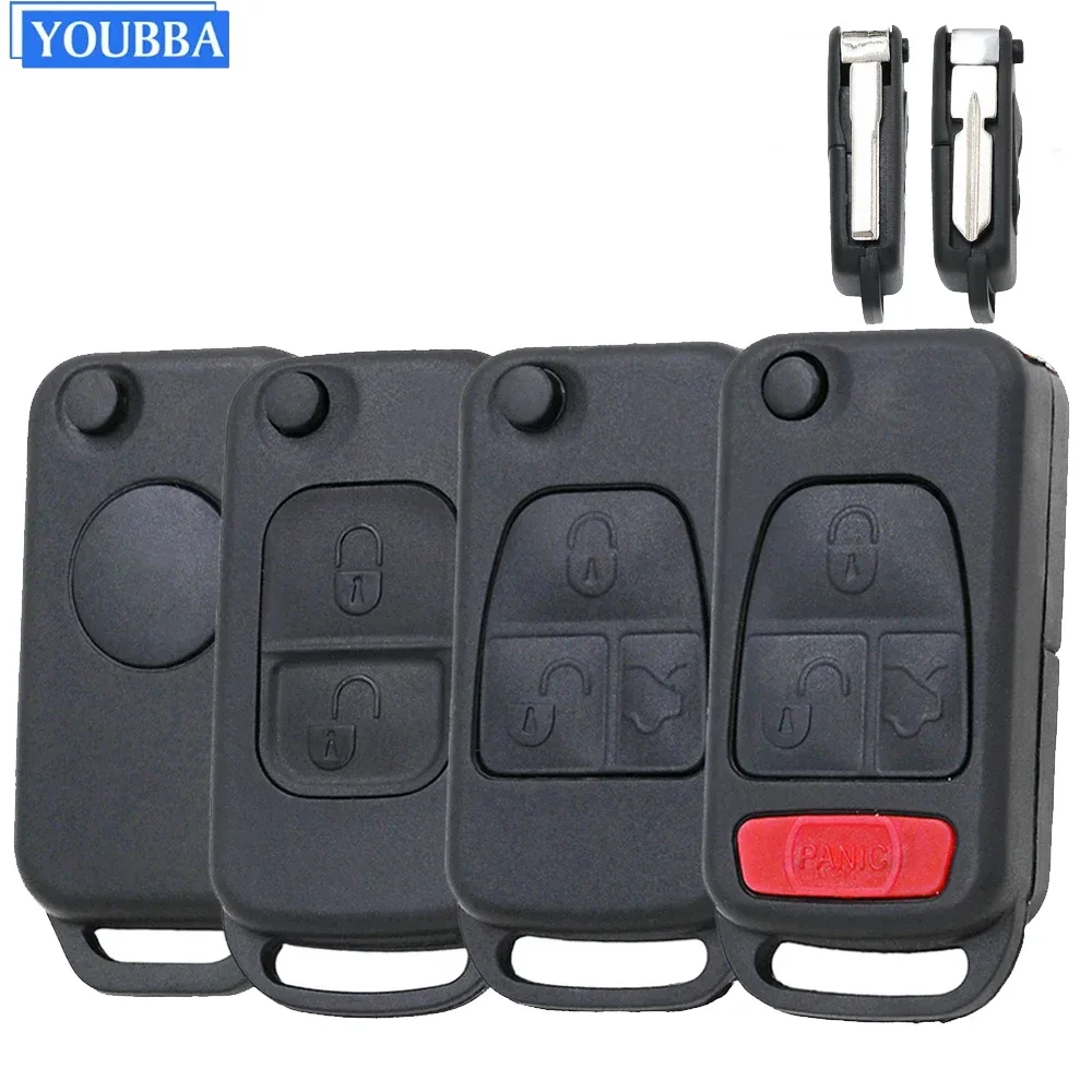 YOUBBA 1/2/3/4B For   C E S ML SL ML55 AMG S500 SL500 W168 W124 Remote Control Folding Replacement Car Key Shell