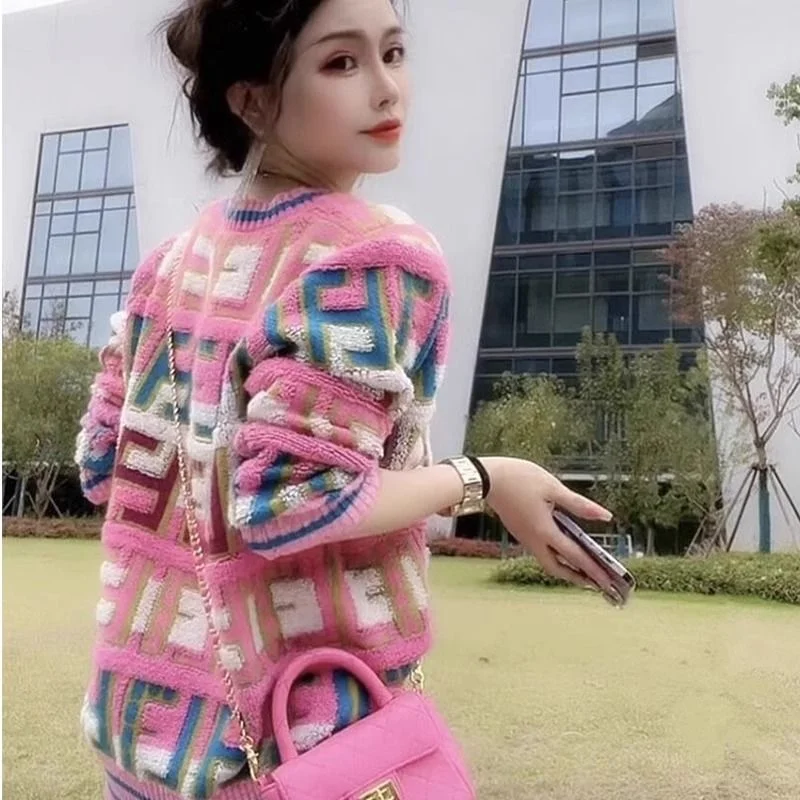 여성 의류 프렌치 V넥 레트로 대비 체크무늬 스웨터 재 - Winter Clothing In French 리뷰 및 가격