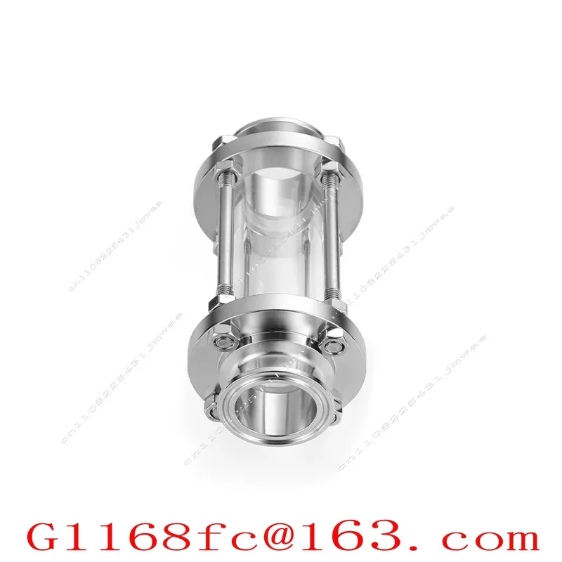 304 Stainless Steel Quick-loading Glass Pipe Sight Glass, Sanitary Grade Clamp Type Straight-through Quick Connection
