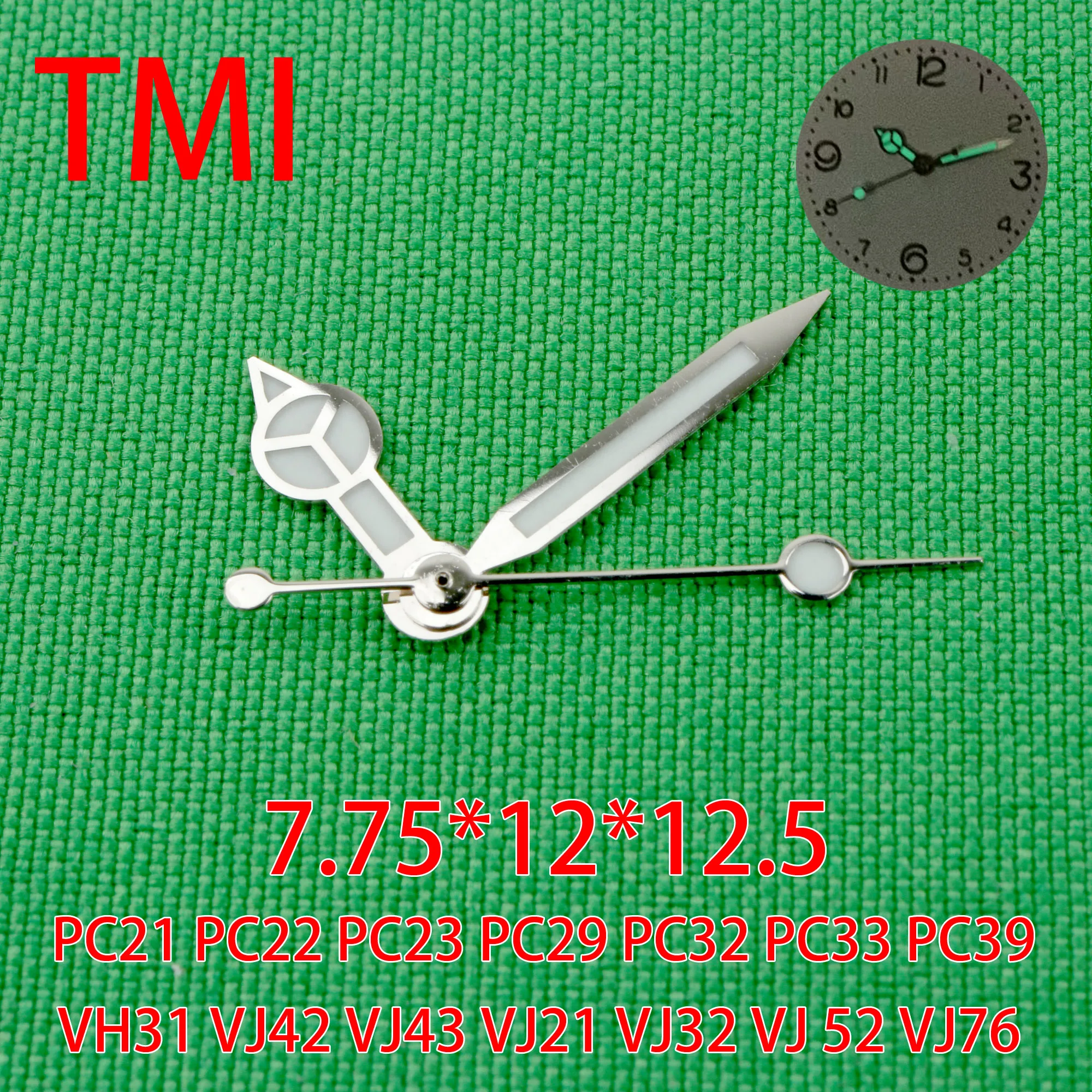 1 set TMI VH31 hands  green Luminous PC21 hands PC32 hands PC33 hands PC39 hands PC23 hand vh31a watch hands VH31B Hands