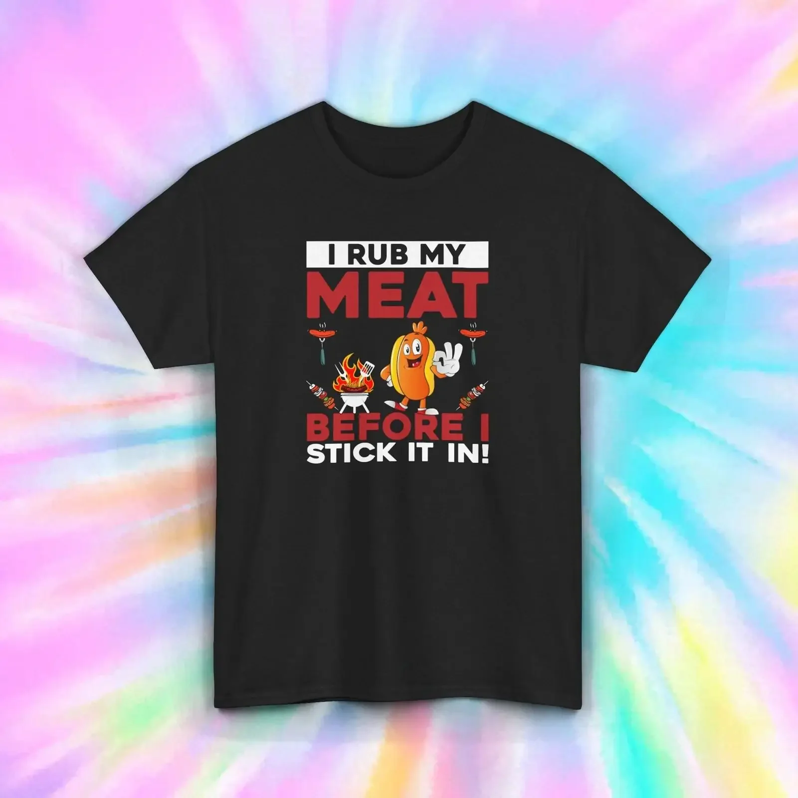 I Rub My Meat Before Stick It In Funny BBQ Grill T Shirt S 5XL vintage Washed designer clothes Unisex homme Soft Casual
