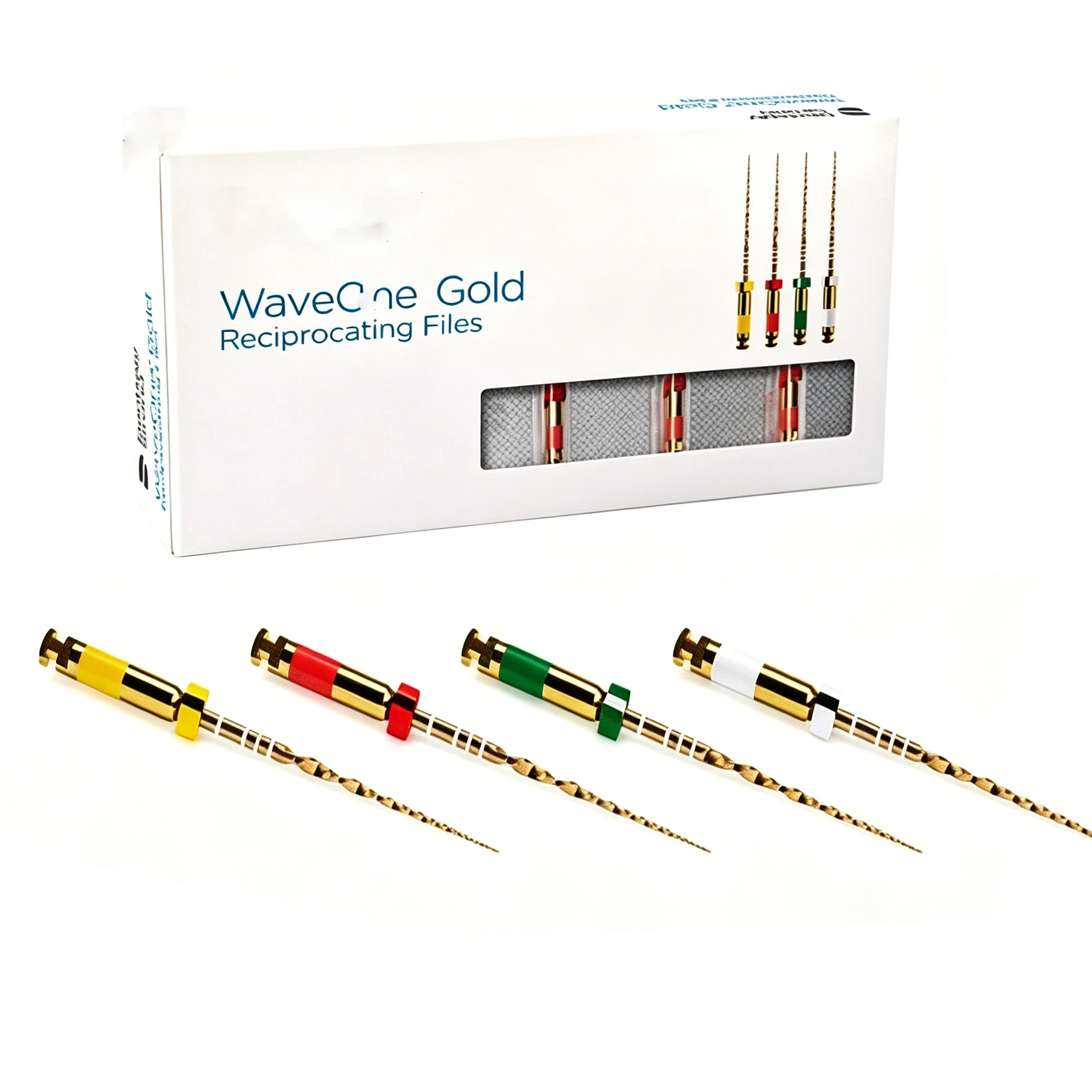 4 Pcs/ Pack Dental Wave One Gold Rotary Files Flexible Endo Root Canal Treatment Instrument Dental Reciprocating Endo Files