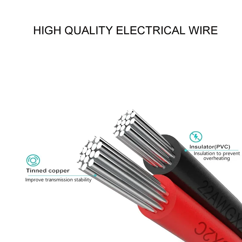 32.8ft/98.4ft PVC Extension Cable, 2-Pin Red/Black 22/24V Low-Voltage Extension Cable Suitable for DIY Projects, Car Speaker Wir
