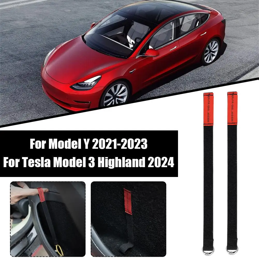 2PCS Rear Door Emergencies Safety Pull Rope For Tesla Highland 2024 For Model Y 2021-2023 Emergency Handle Car Accessory