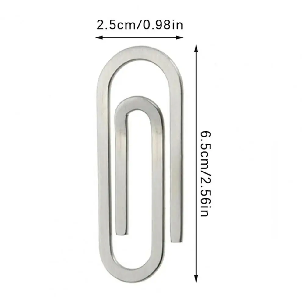 Paper Clips Stainless Steel Money Clip Wallet Slim Lightweight Bill Holder Cash Card Organizer Document Photo Display Office