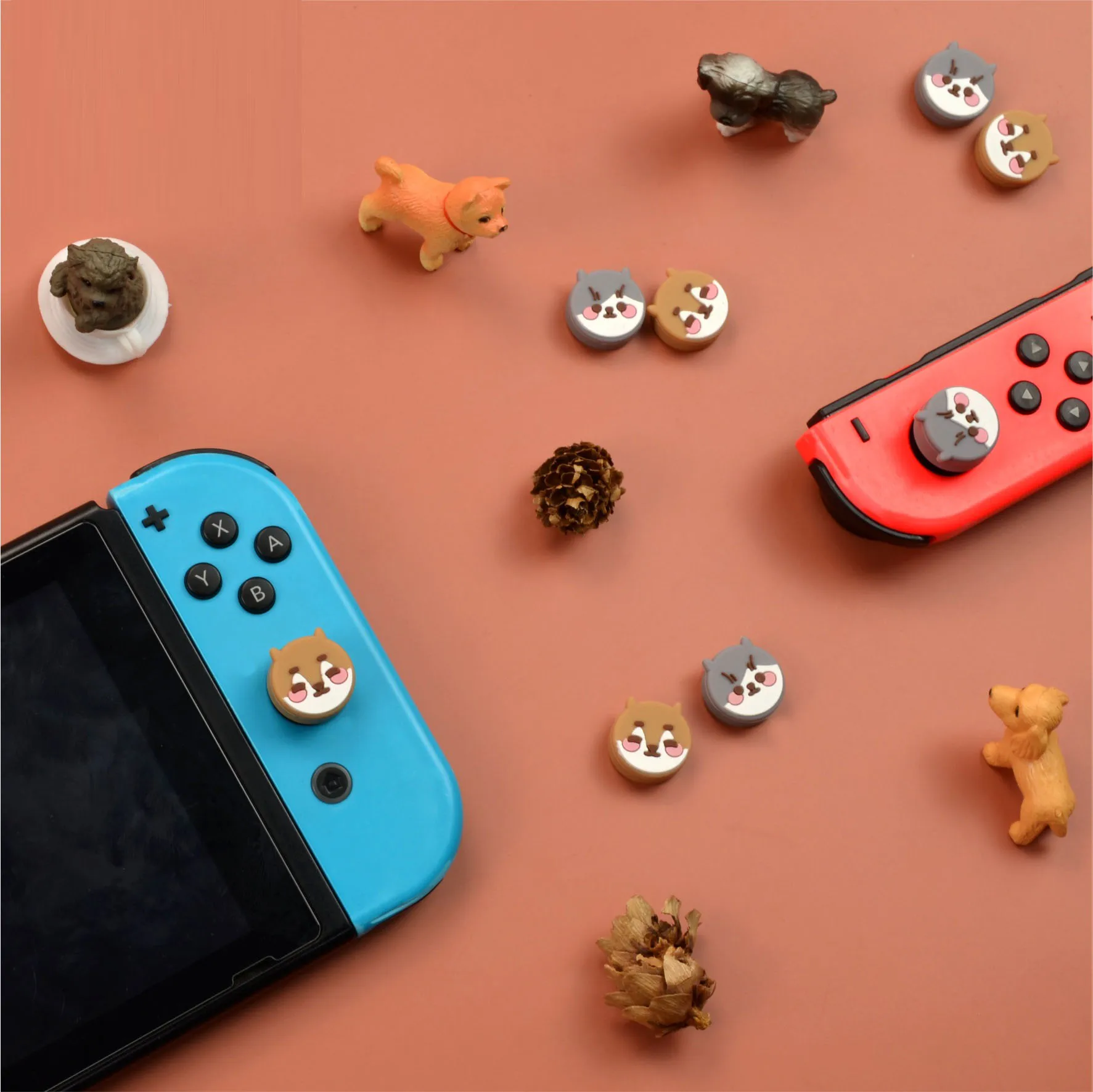 Mới Đáng Yêu Silicone Mềm Ngón Tay Cái Gậy Cầm Nắp Joycon Bao Bảo Vệ Cho Công Tắc Oled NS Lite Joy-Con Bộ Điều Khiển tự Dùng Ốp Lưng