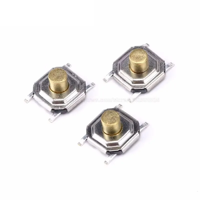 50PCS 4*4*1.5/1.6/1.7/2/2.3/2.5/3/3.5/4.3mm 4Pin SMD SMT Copper Waterproof Tactile Tact Push Button Micro Switch Momentary