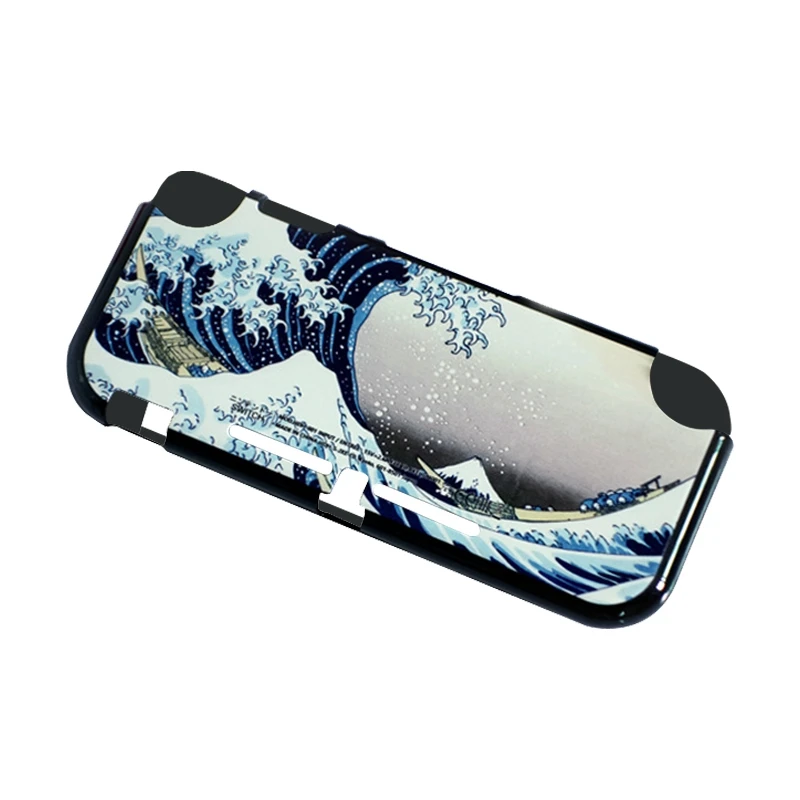 for Nintendo Switch Lite Protective Shell, Full Cover Upper and Lower Cover Painted Shell SX-117 Ukiyo-E Sea Waves