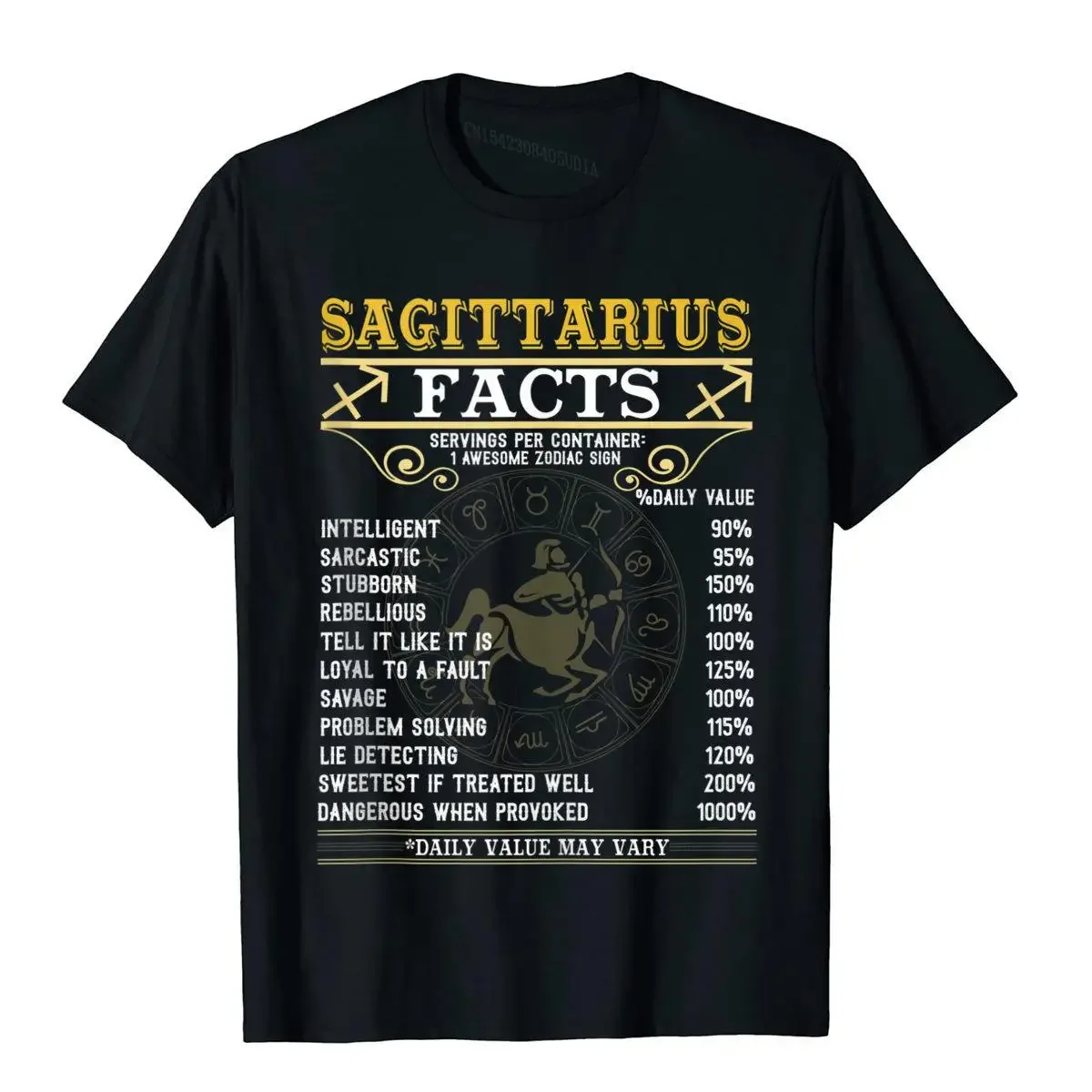 Sagittarius Facts Zodiac Signs Funny Birthday Gift Men Women Tshirts Men Brand Vintage T Shirt Cotton Mens T Shirt Geek