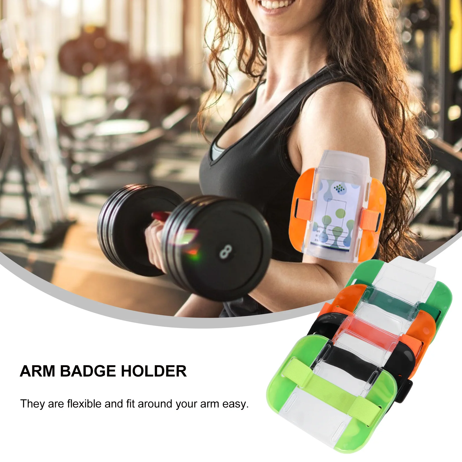 

4Pcs Arm Badge Holder Adjustable Armband Id Card Holder Protective Cover Flexible Strong Worker Security Badge Armband