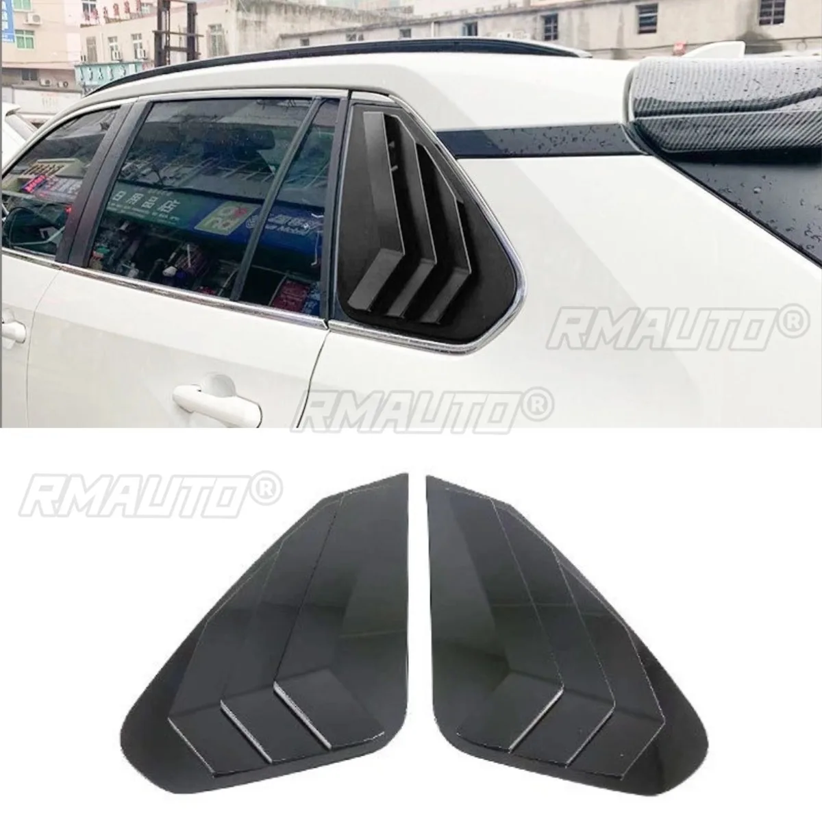 Car Rear Triangle Window Shark Cheek Trim for Toyota RAV4 2020+ Rear Side Vent Window Trim Cover Car Accessories