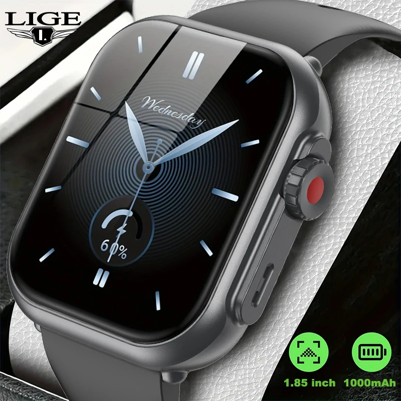 LIGE New 1000mAh Battery Smart Watch Men Women Anytime Wirless Call Men Watches Cycling Health Monitor waterproof Men Smartwatch