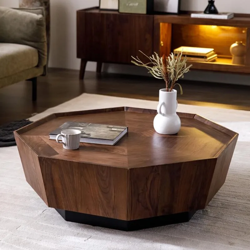 

North American black walnut coffee table log living room solid wood furniture Nordic simple Japanese tea table square