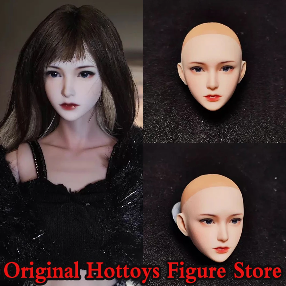 

1/6 Scale Female Soldier Head Sculpture Xiao Ai Pure Beauty Bald Head Carving For 12-inches Action Figure Model Doll Toys