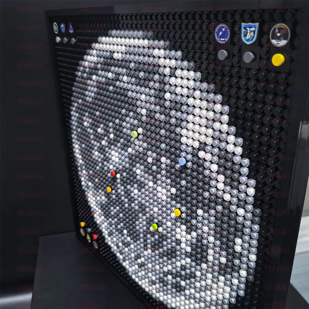 MOC Art wall painting is all mosaics and toy building blocks decoration Apollo Lunar Landing Site - Mosaic Painting 2469pcs set