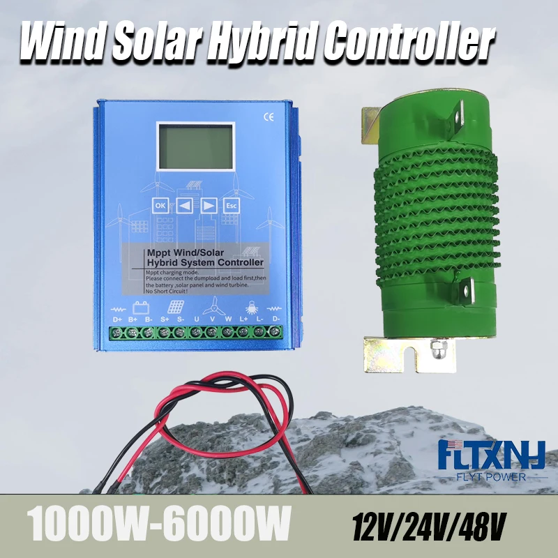 Wind 2kw Solar 2kw Waterproof Solar Wind Turbine Generator Charge Controller Wind Power Generator Regulator Windmill Controller