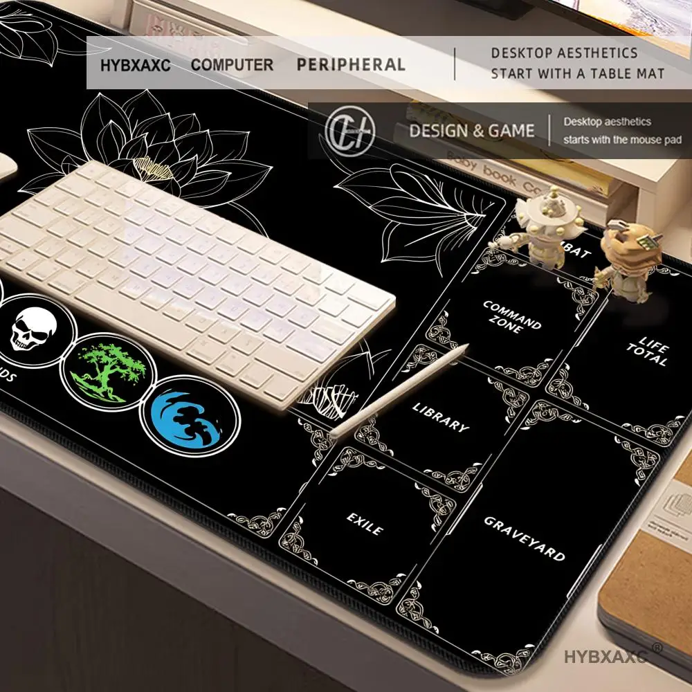 900x400mm Applicable to MTG TCG Dark Lotus Design Trading Game Card Pad with Magic Area Anti slip and Washable Suitable