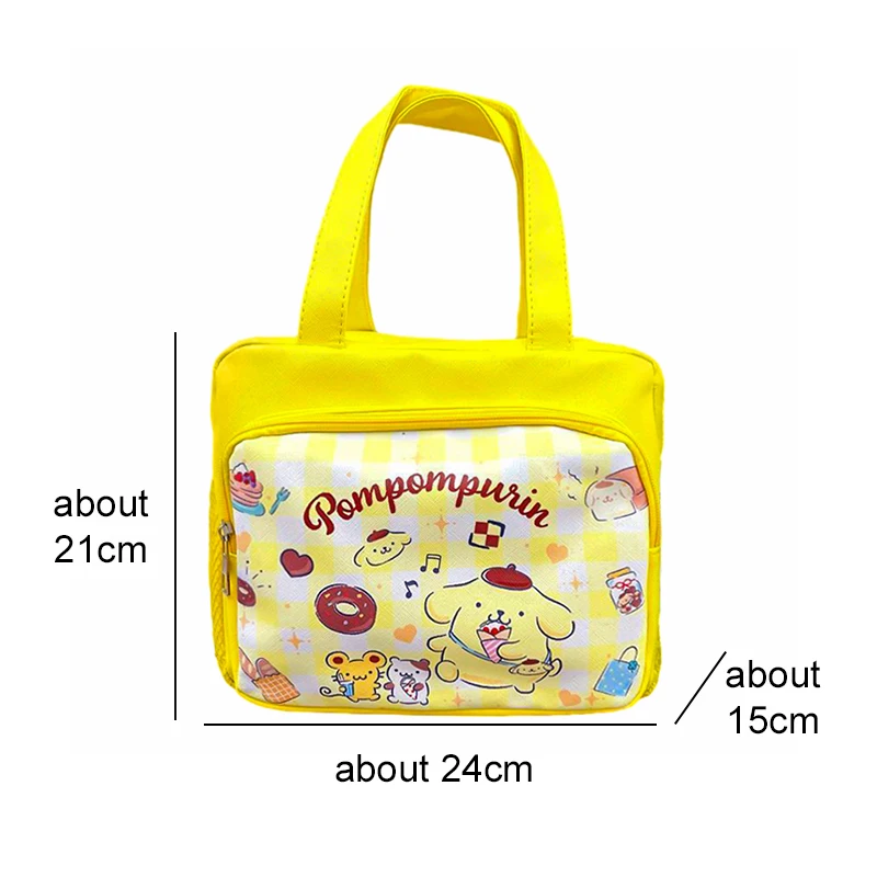 Sanrio Anime Cinnamoroll My Melody Purin Dog Cartoon Lunch Box Bag Multi-pocket Organizer Tote Bag Kuromi Christmas Gift