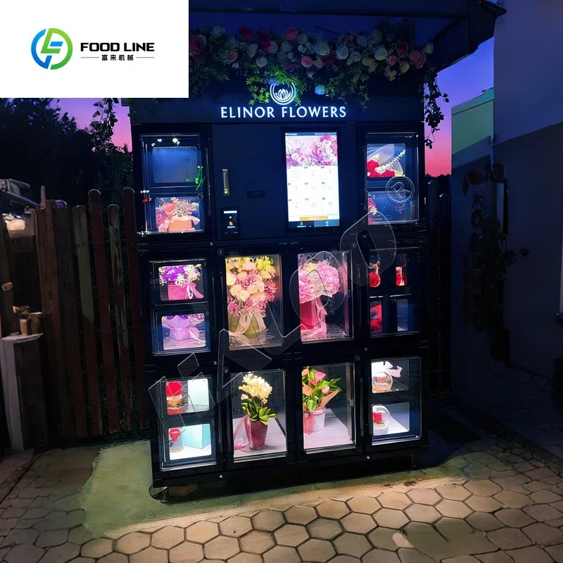 FOODLINE Customized 24H Self Service Floral Vending Machine Refrigerated Locker High Capacity Bouquet