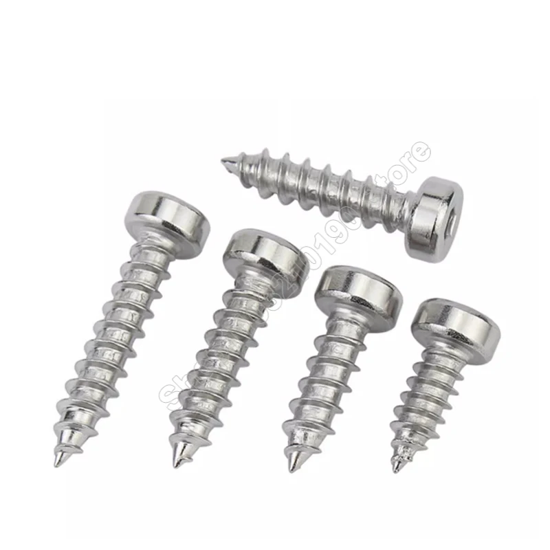 20-50pcs 304 Stainless Steel M2 M2.5 M3 M3.5 M4 M5 M6 Allen Hex Hexagon Socket Cap Head Speaker Wood Self-tapping Screw L 6-50mm