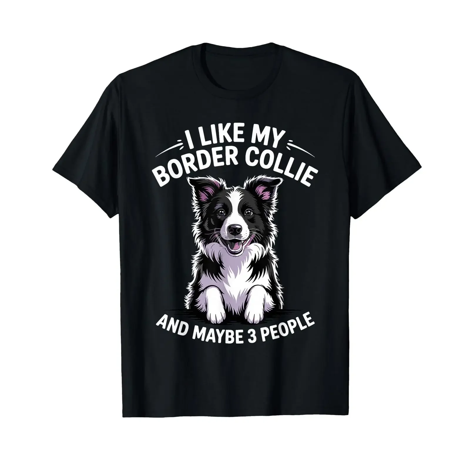 Border Collie Design For Kids Lovers T Shirt vintage Washed Casual fashion Versatile streetwear Stylish designer clothes homme