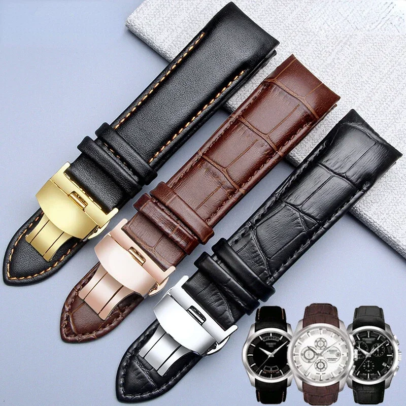 Genuine Leather Men\'s Watch Strap for Tissot 1853 T035 Couturier T035407 T035410 T035428 T035439 Cowhide Watch Band Accessories