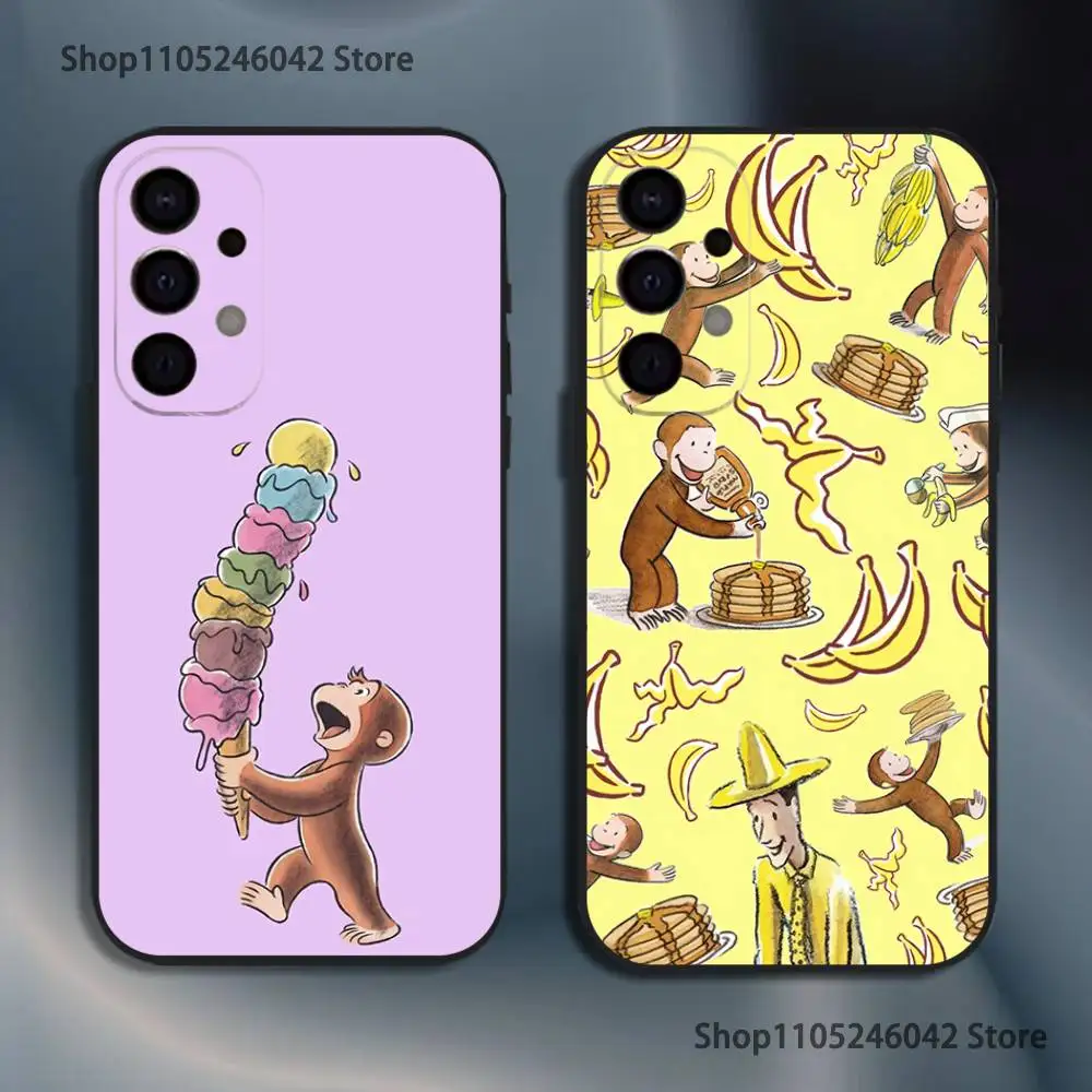 

C-Curious G-George Monkey Phone Case For Samsung S25,S24,S21,S22,S23,S30,Ultra,S20,Plus,Fe,Lite,5G Black Cover