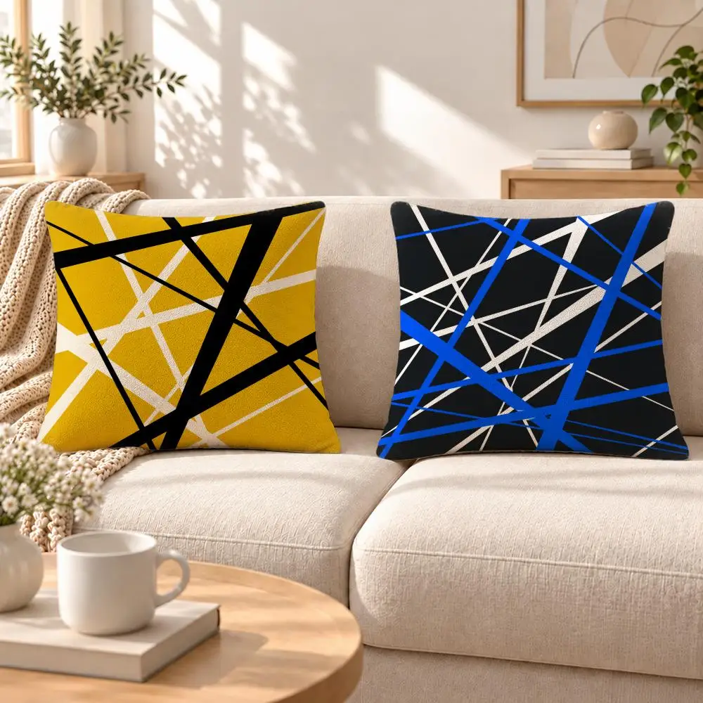Guitar Frankenstrat Cushion Cover Soft Short‑Plush Pillowcase, Decor for Sofa & Bedroom, Perfect Holiday Gif