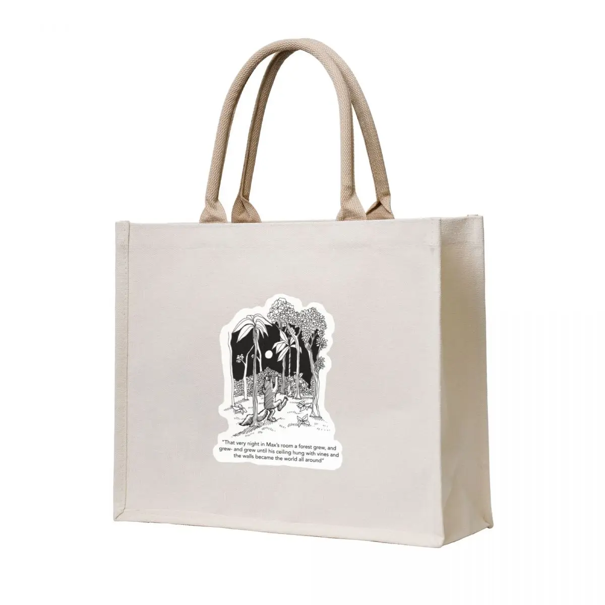 

Where the wild things are in Black and White Pen drawing Tote Bag women bag canvas bags large tote bag
