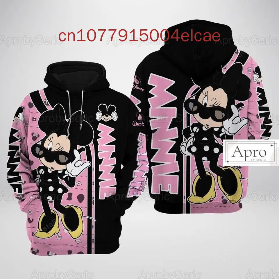 

Новинка 2024, толстовка с капюшоном в стиле Диснея и Минни Маус, повседневные уличные капюшоны с 3d принтом в стиле Харадзюку Y2K для мужчин и женщин