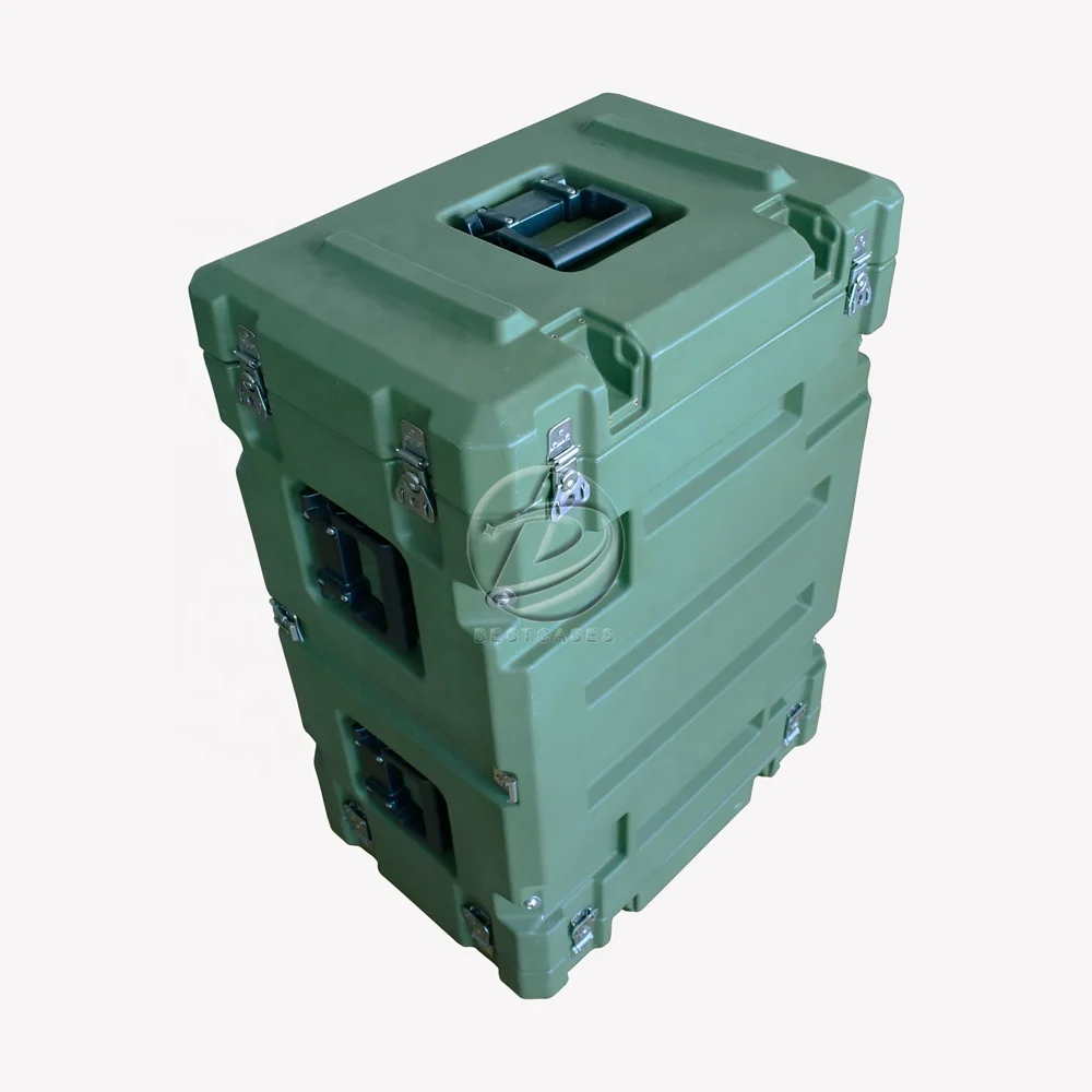 6U Rackmount Case, LLDPE Plastic Rotationally Molded Case, 34x23.2x17 Inch, Heavy Duty IP65 Waterproof Shockproof Transit Case