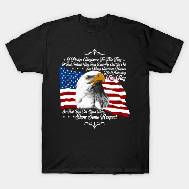 America Flag Bald Eagle Patriotic T Shirt. New 100% Cotton Short Sleeve O-Neck T-shirt Casual Clothing Mens Top