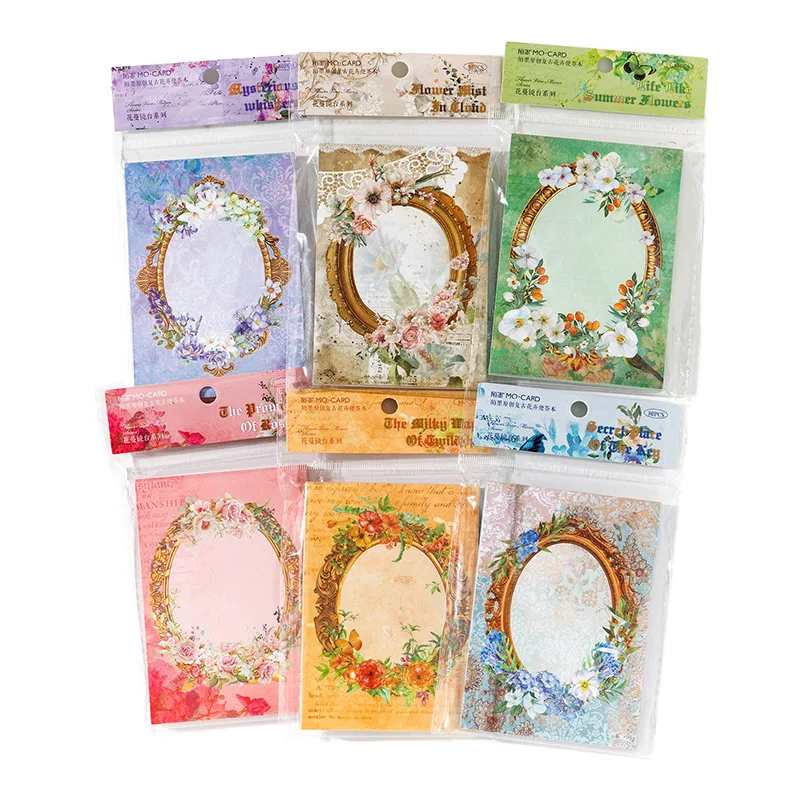 80 Sheets Note Pad Retro Flower Hand Account Decoration Student Plan Note Message Paper Memo Pad Office & School Supplie