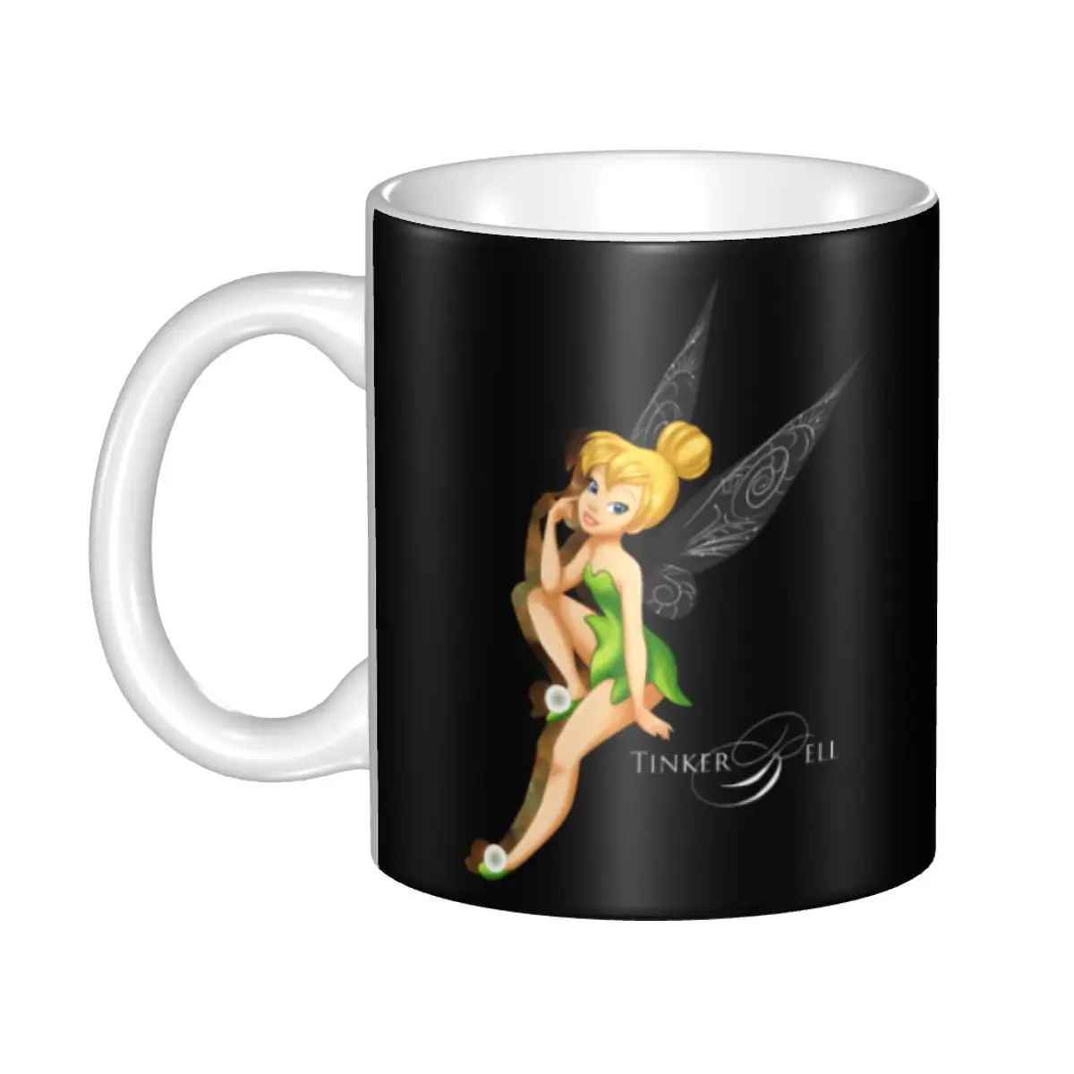 

Cartoon Tinker Bell Fairy Coffee Mugs DIY Customized Ceramic Mug Cup Creative Gift