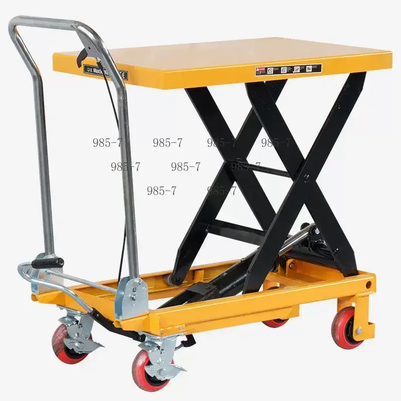 Portable Manual Hydraulic Scissor Lifter Mobile Lifting Table Trailer For Cargo Handling