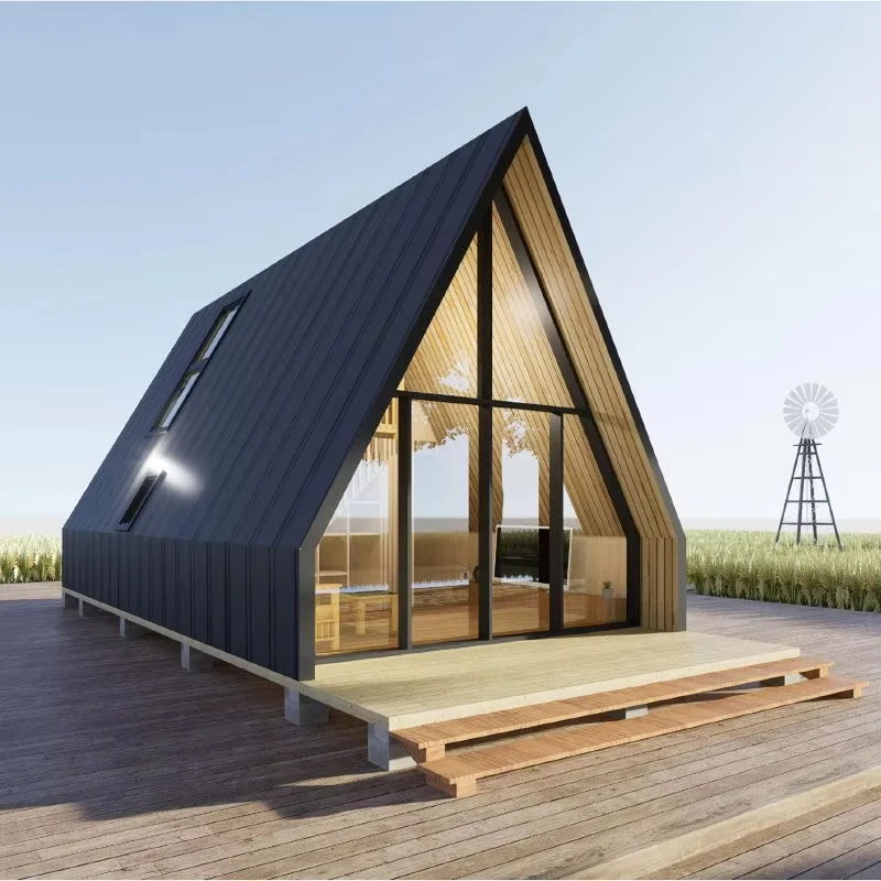 15m² Small Triangle House, Solid Wood Structure, Galvanized Steel Frame, Waterproof Roof, Wholesale MOQ 3 Sets