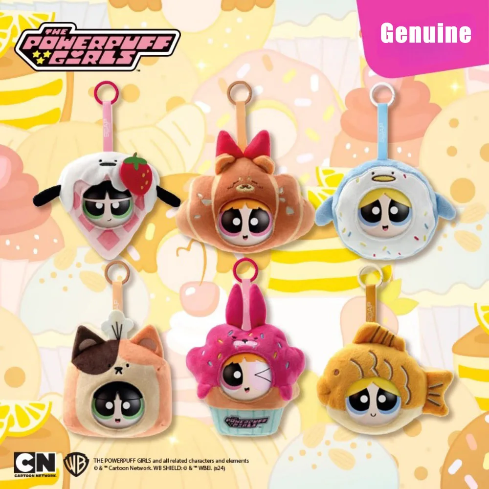 

Genuine The Powerpuff Girls Baking Series Plush Keychain Soft Stuffed Toy Bag Hanging Ornaments Gift for Girls Birthday