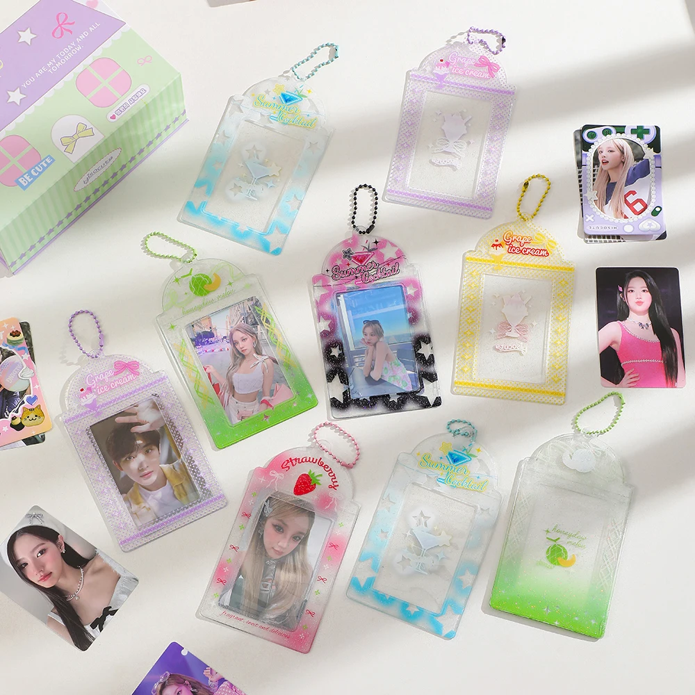 Summer Jelly 3inch Card Holders Cute Fruit Ice Cream Print Idol Photocards Sleeves Cover