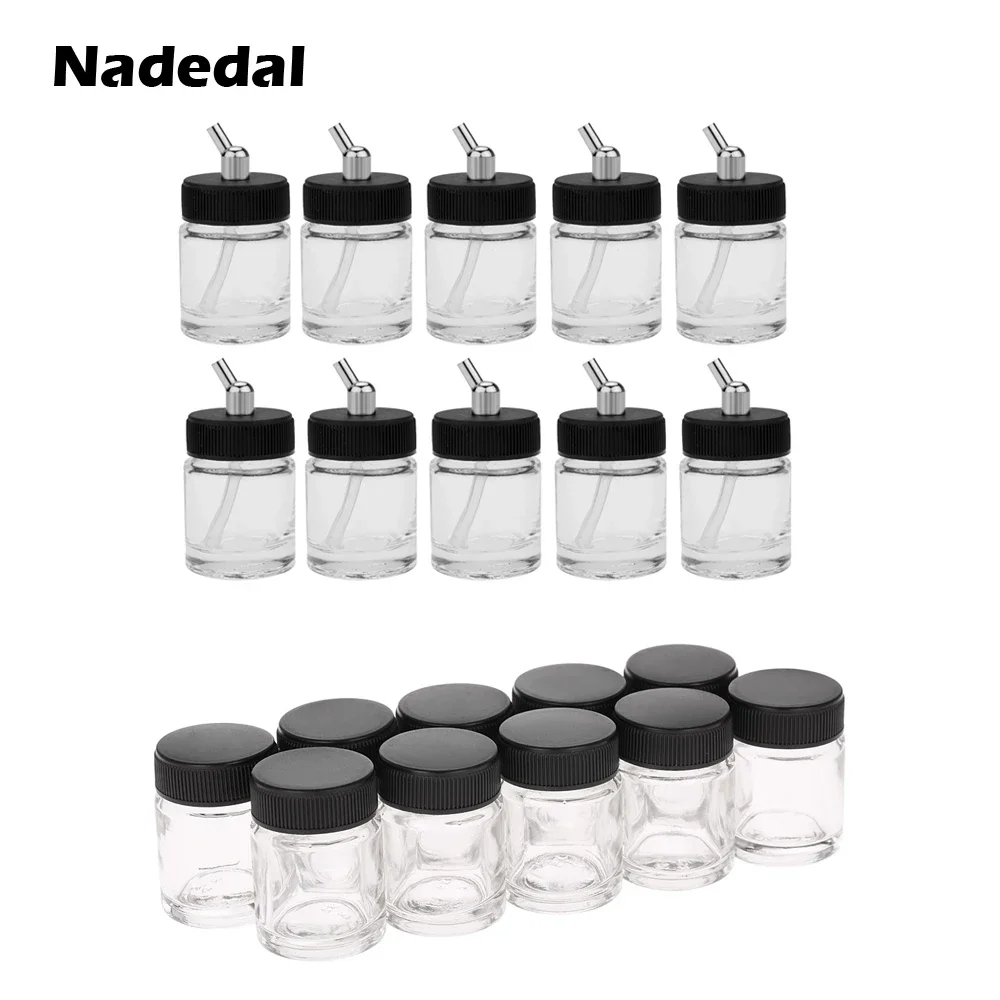 Airbrush Glass Bottles With Lid Nail Airbrush Pot Air Brush Paint Frascos de Maquiagem Art Drawing Tool Accessory oz 4oz 22cc 10 Pcs