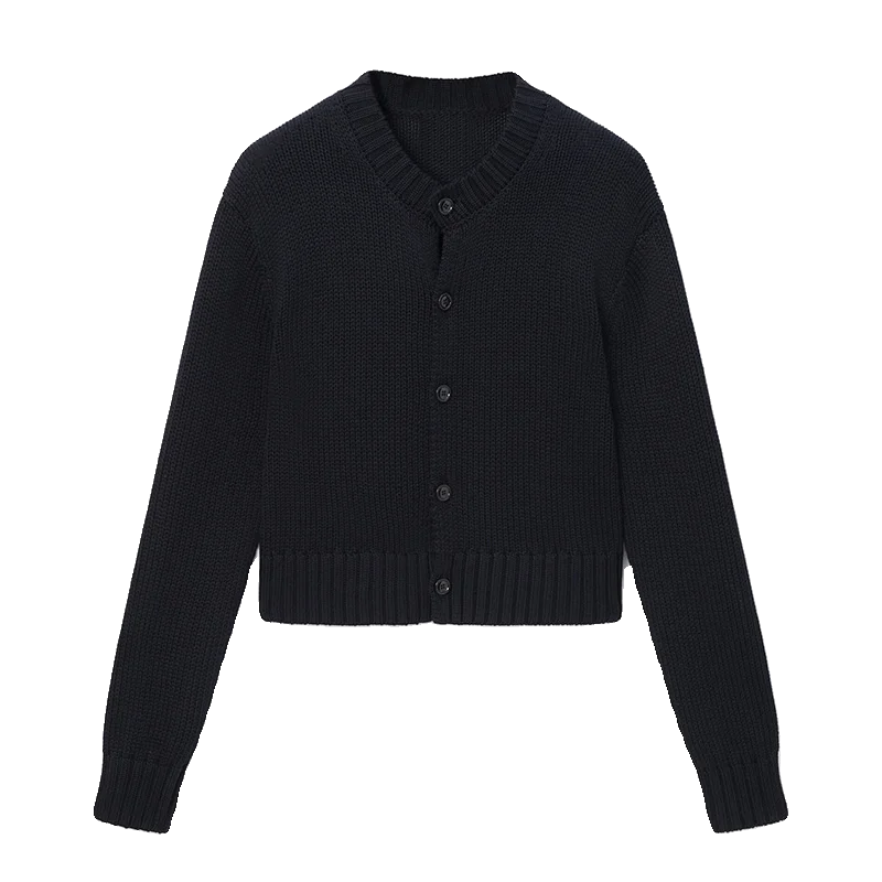 

Новое весеннее поступление, женский повседневный вязаный круглый свитер Ne, однотонный открытый кардиган, уличная мода, свободный крой