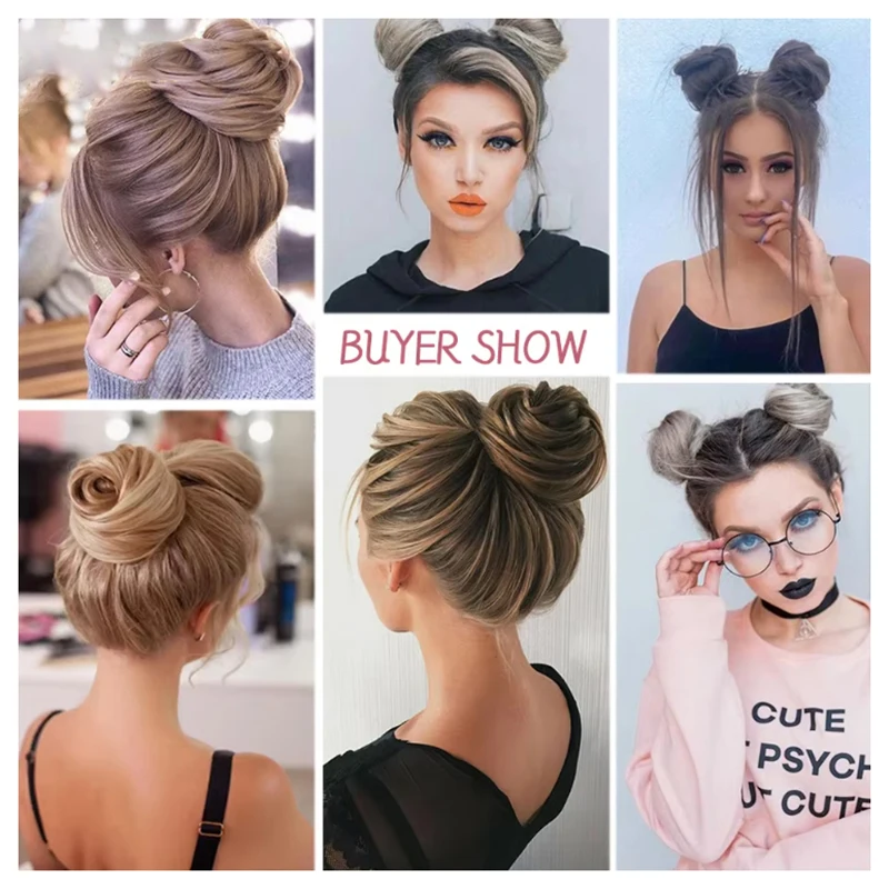 /Vly/Synthetic Fake Hair Bun Rubber Band Multicolour Clip In On Hair Tail Extension Updo Natural High Ponytail For Women