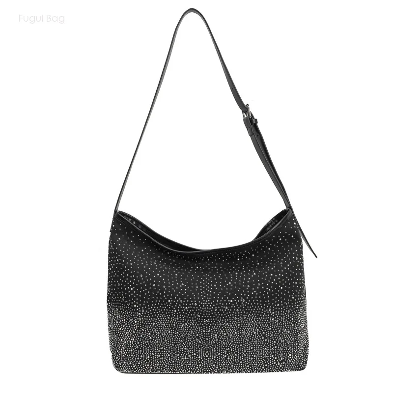 Women's One Shoulder Tote Bag Handbag Large Capacity New Exquisite Star Versatile Gradient Water Diamond Shining Fashion