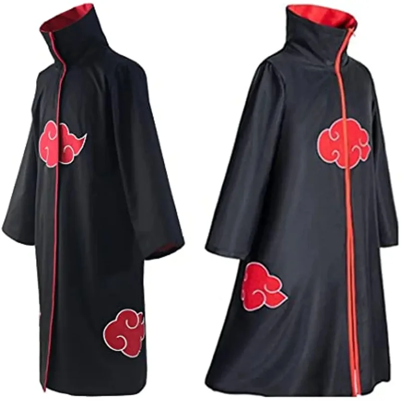 Anime Akatsuki Mantello Costume Cosplay Ninja Abito lungo Uniforme Mantello Itachi Halloween Cosplay 4 pezzi per uomini adulti Donne MS16608