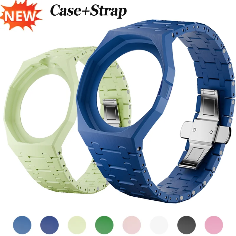 Luxury Plastic Mod Kit Compatible for Swatch X AP Royal POP Changer Watch Full Case+Link Bracelet Strap Watch Mod Accessory
